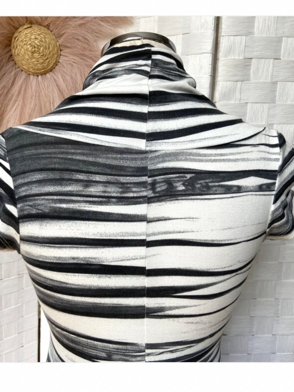 Matti Mamane Black & White Striped Asymmetrical Zip Dress Size XS - Picture 6 of 11